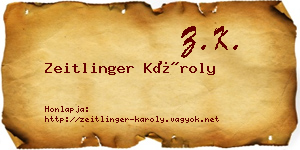 Zeitlinger Károly névjegykártya